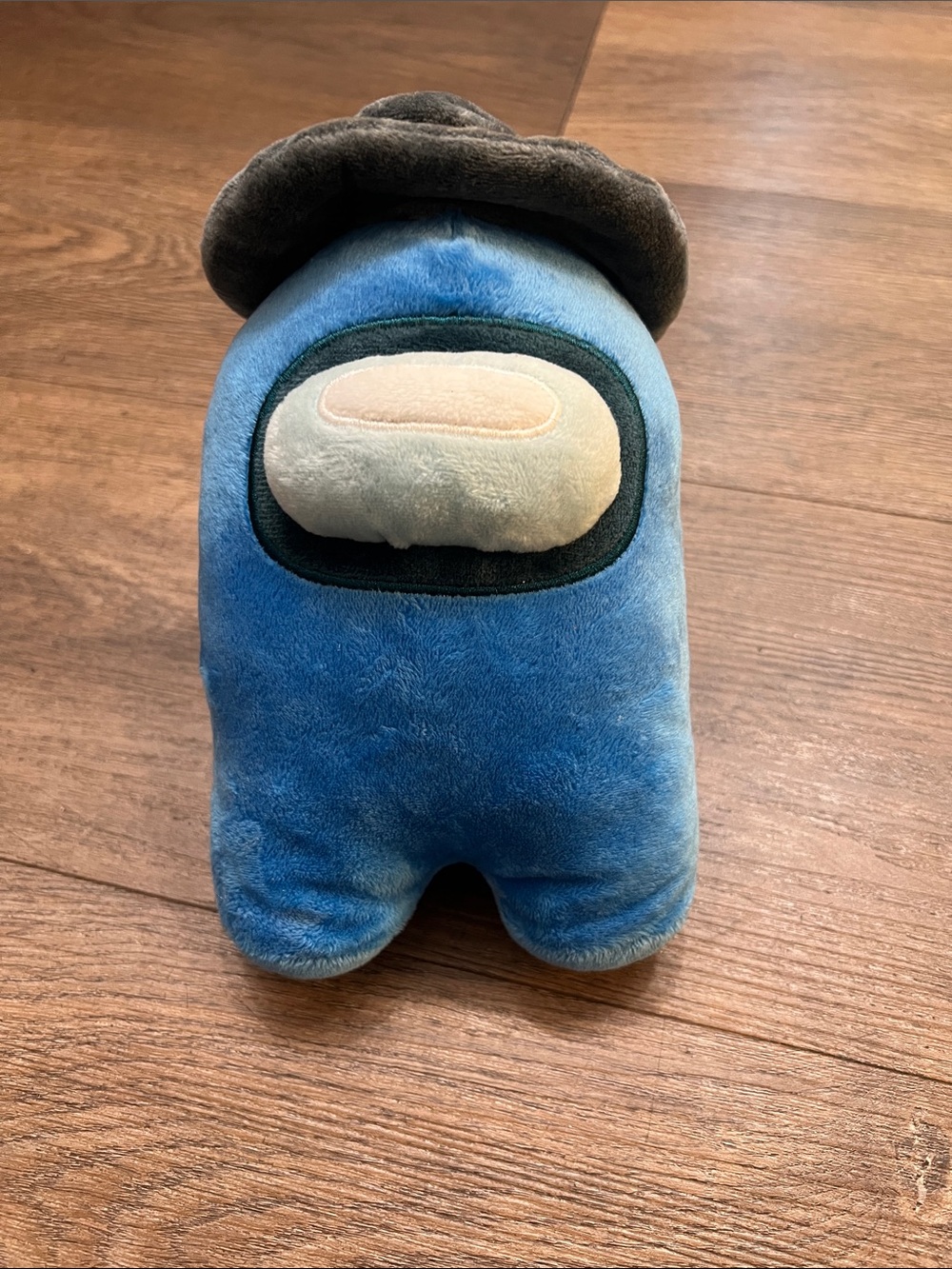 Blue Plush Among Us Crewmate Toy with Gray Hat
